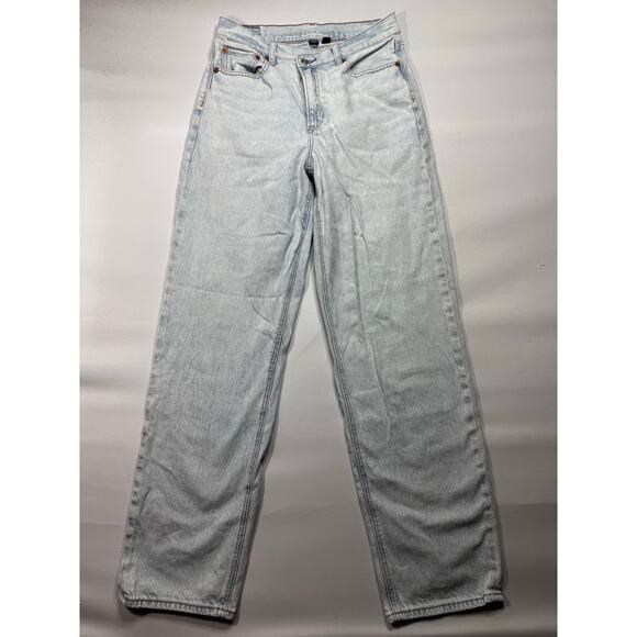 American Eagle Outfitters Denim - American Eagle Women's Highest Rise Baggy Straight Blue Jeans - Size 6 (25x31)